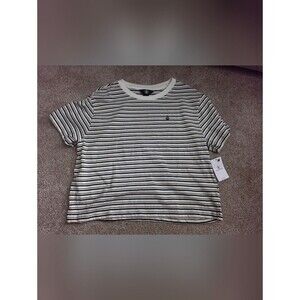 Volcom Striped Crewneck Tee - White & Black
